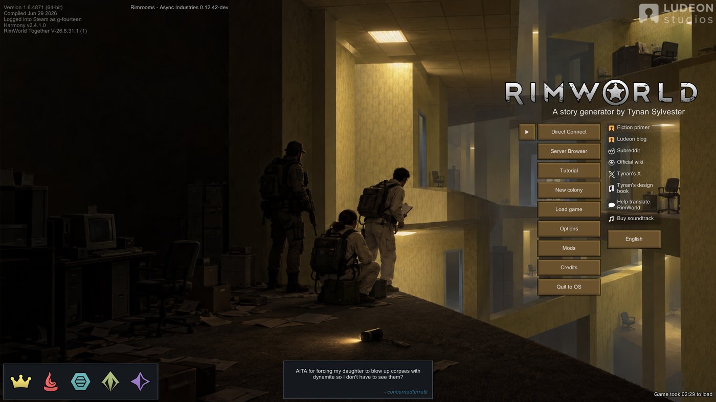 Rimrooms: Async Industries loading-screen art
